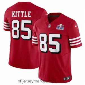 Top notch San Francisco 49ers 85 George Kittle New Red 2023 F.U.S.E  Vapor Untouchable Limited Stitched Football 2024 Super Bowl LVIII Jersey
