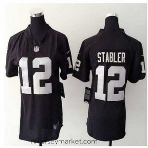 Alluring New Raiders #12 Kenny Stabler Black Team Color NFL Elite Jersey