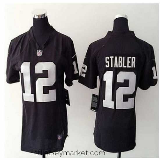 Alluring New Raiders #12 Kenny Stabler Black Team Color NFL Elite Jersey